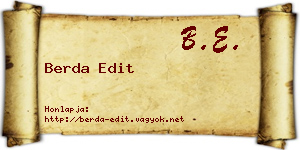 Berda Edit névjegykártya